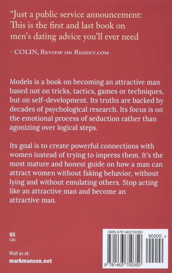 Models: Attract Women Through Honesty Paperback by Mark Manson