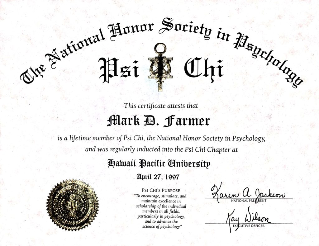 Psi Chi National Honor Society in Psychology