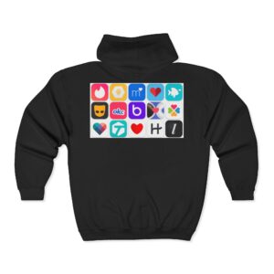 Dating Apps Icon Collage Zip Hoodie